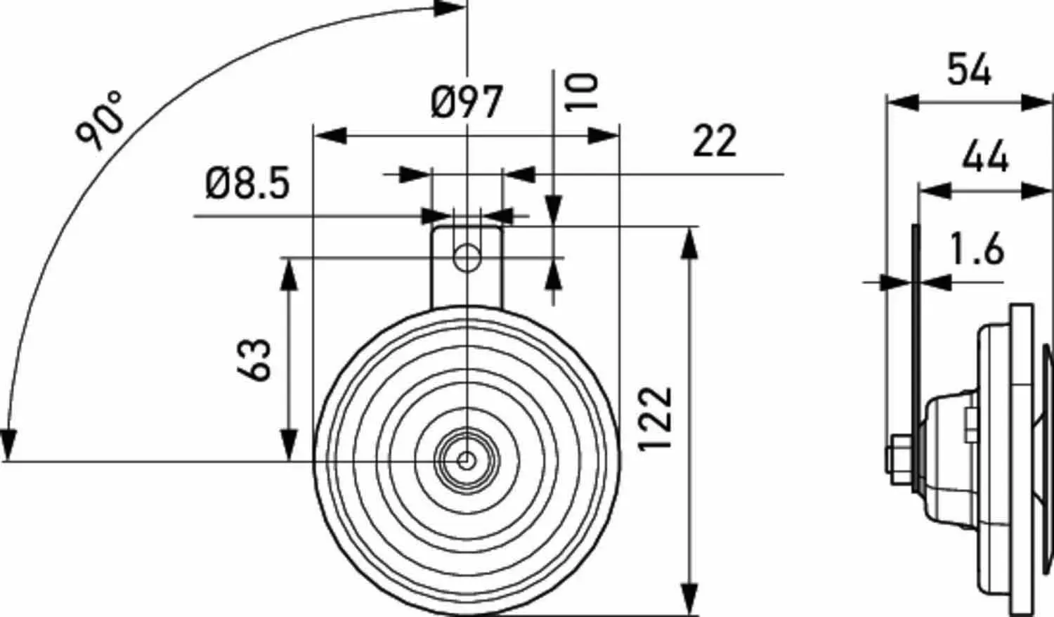 BOCINA M26 12V 66W 400HZ 115DB