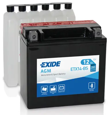 EXIDE BATERIA MOTO 12V AGM 12AH ETX