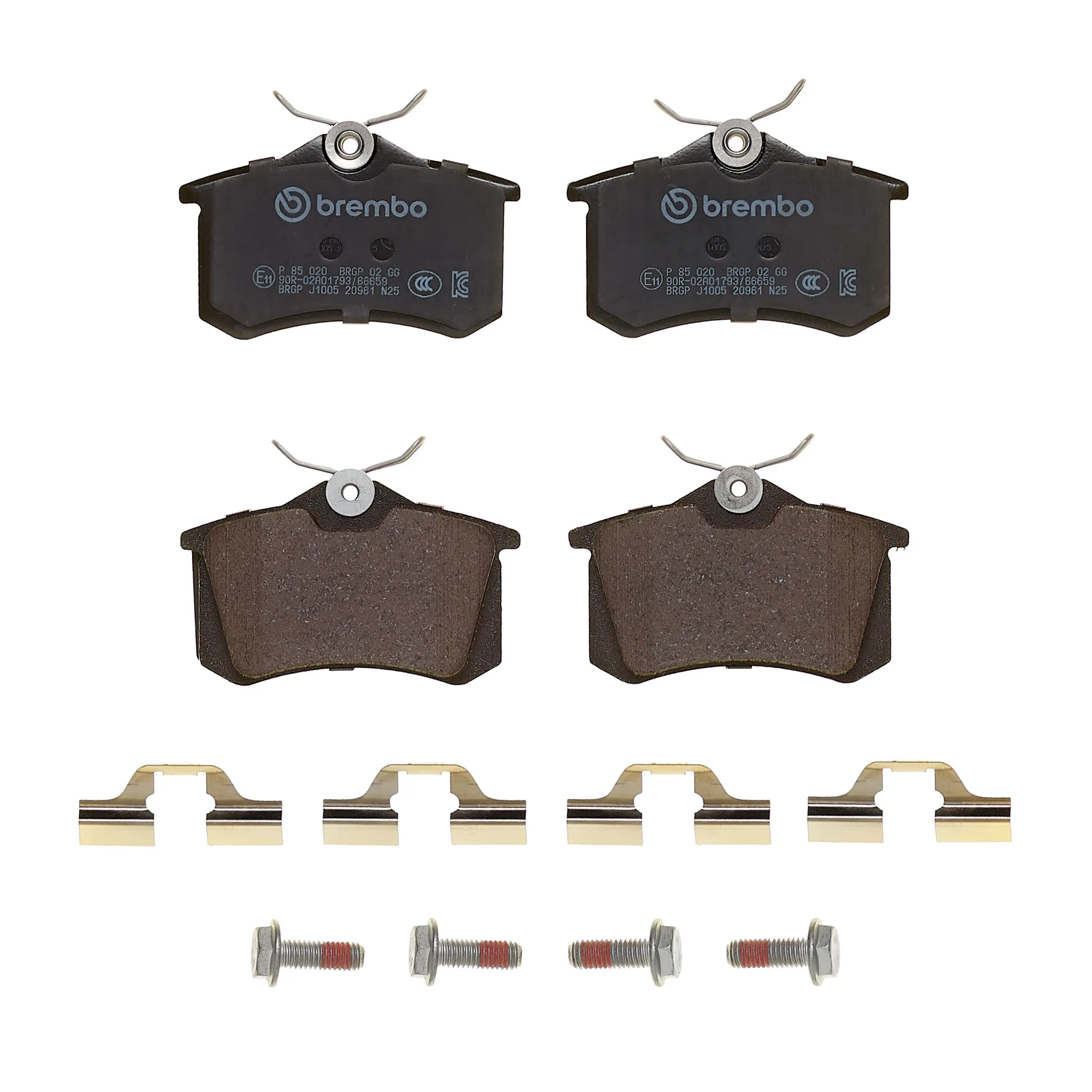 BREMBO JUEGO PASTILLAS DE FRENO TRASERAS VAG PSA