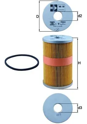 MAHLE FILTRO ACEITE OX18D