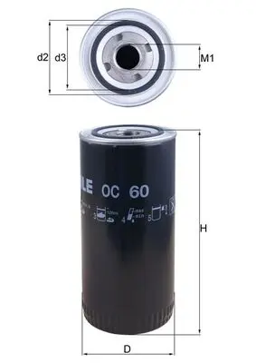 MAHLE FILTRO ACEITE OC60