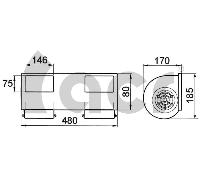 TURBINA DOBLE 24V 480MM