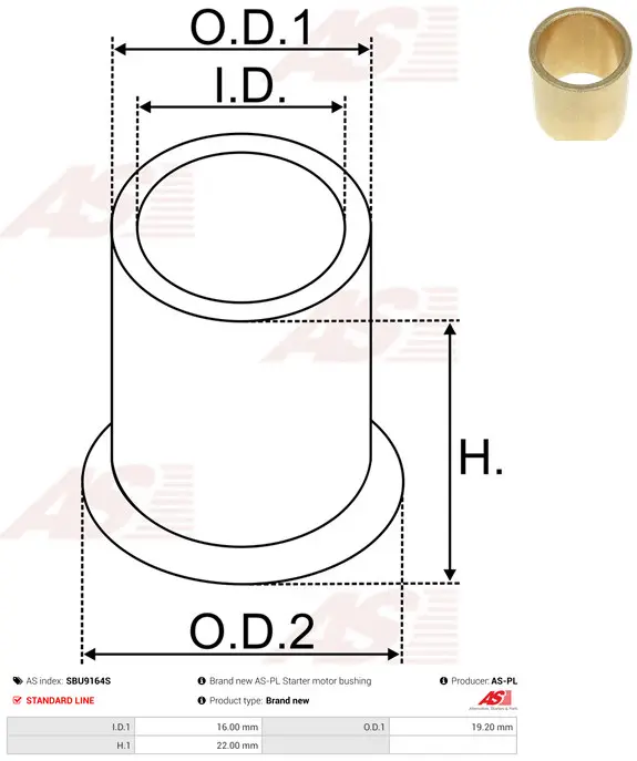 CASQUILLO DELCO 16X19X22