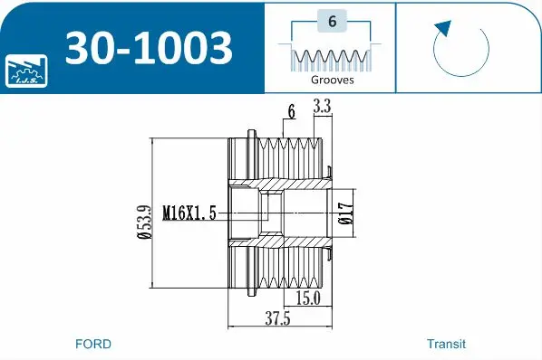 IJS POLEA ALTERNADOR 30-1003