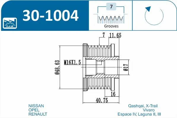 IJS POLEA ALTERNADOR 30-1004