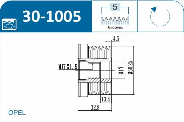 IJS POLEA ALTERNADOR 30-1005