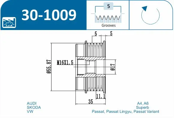IJS POLEA ALTERNADOR 30-1009