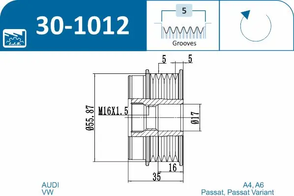 IJS POLEA ALTERNADOR 30-1012
