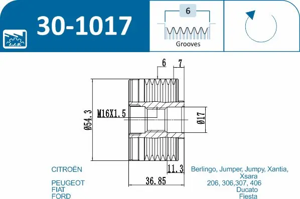 IJS POLEA ALTERNADOR 30-1017