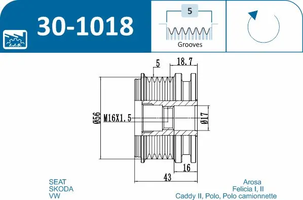 IJS POLEA ALTERNADOR 30-1018