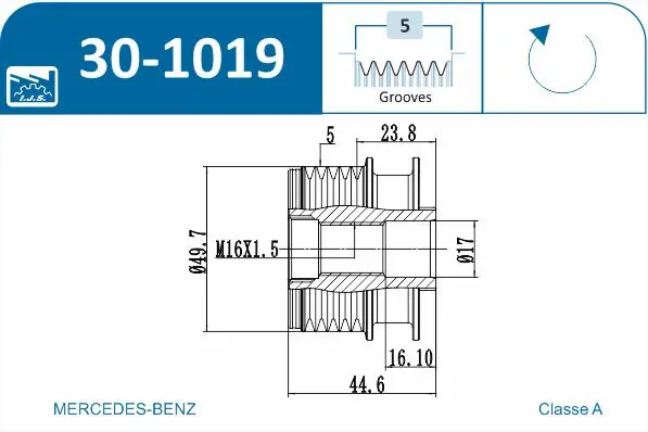 IJS POLEA ALTERNADOR 30-1019