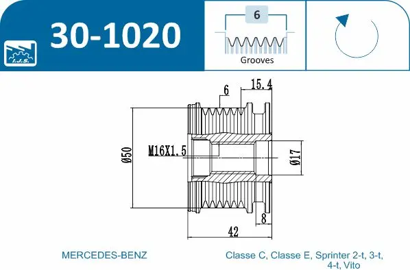 IJS POLEA ALTERNADOR 30-1020