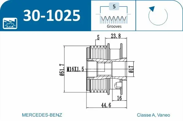IJS POLEA ALTERNADOR 30-1025