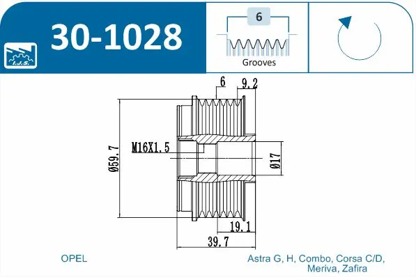 IJS POLEA ALTERNADOR 30-1028