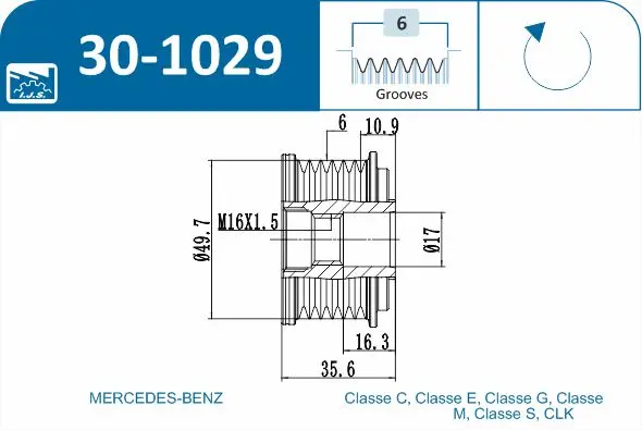 IJS POLEA ALTERNADOR 30-1029