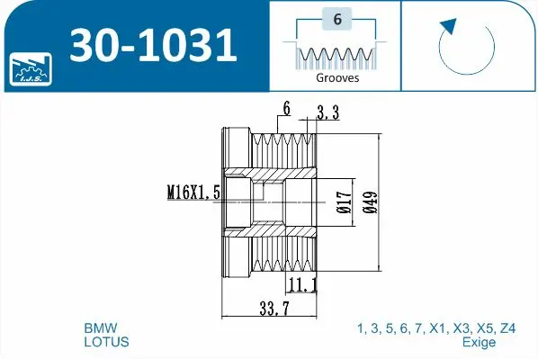 IJS POLEA ALTERNADOR 30-1031