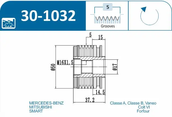 IJS POLEA ALTERNADOR 30-1032