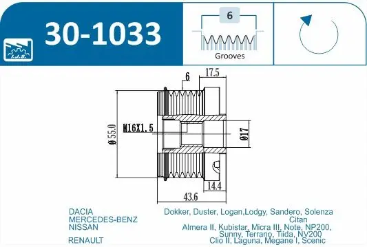 IJS POLEA ALTERNADOR 30-1033