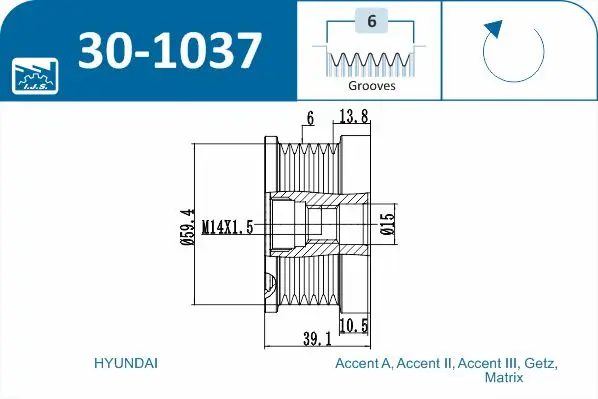IJS POLEA ALTERNADOR 30-1037