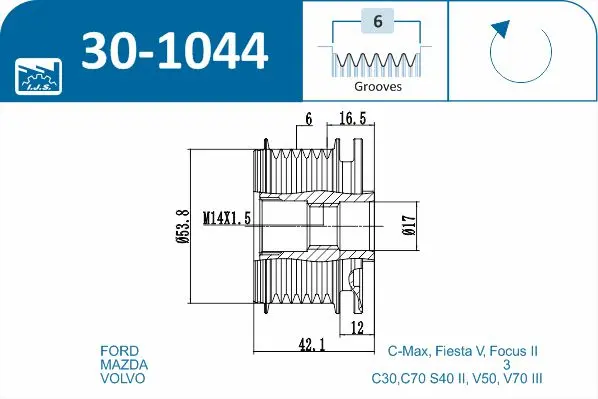 IJS POLEA ALTERNADOR 30-1044