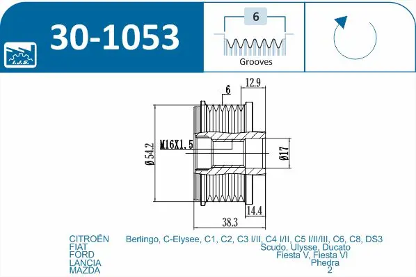 IJS POLEA ALTERNADOR 301053