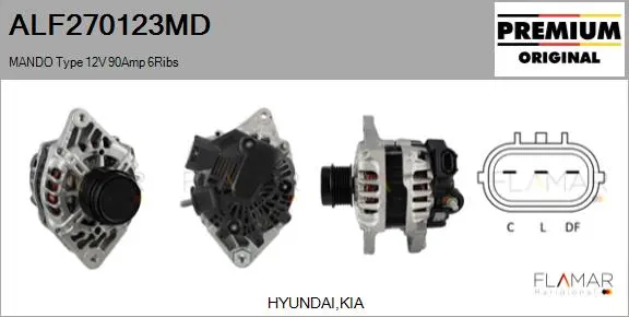 ALT NUEVO ORIG. MANDO TYPE 12V 90AM