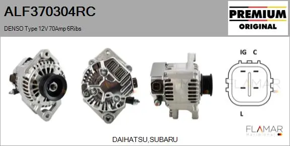 ALT REM. DENSO TYPE 12V 70AMP PR6