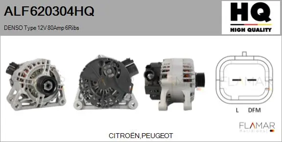 ALT NUEVO DENSO TYPE 12V 80AMP PR6