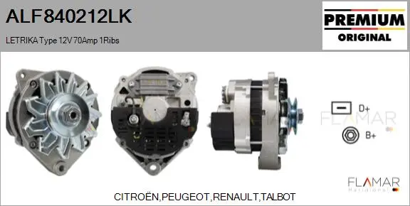 ALT NUEVO ORIG. LETRIKA TYPE 12V 70