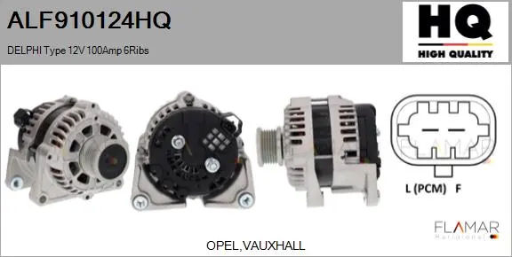 ALTERNADOR DELPHI TYPE 12V 100AMP 6