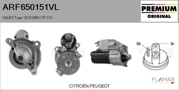 ARR NUEVO ORIG. VALEO TYPE 12V 0,85